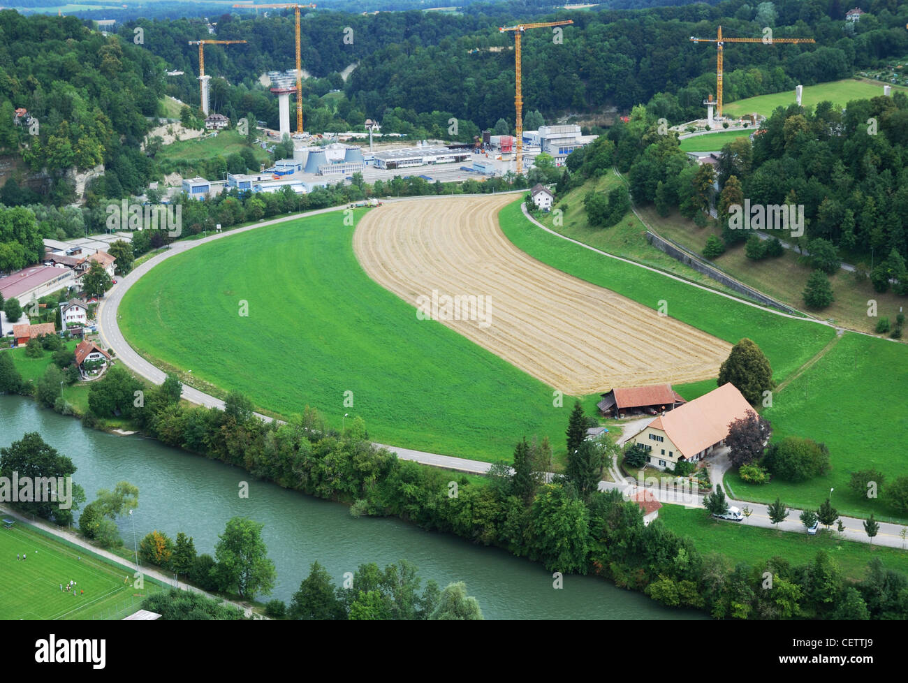 Periferia di Friburgo dall'alto. Foto Stock