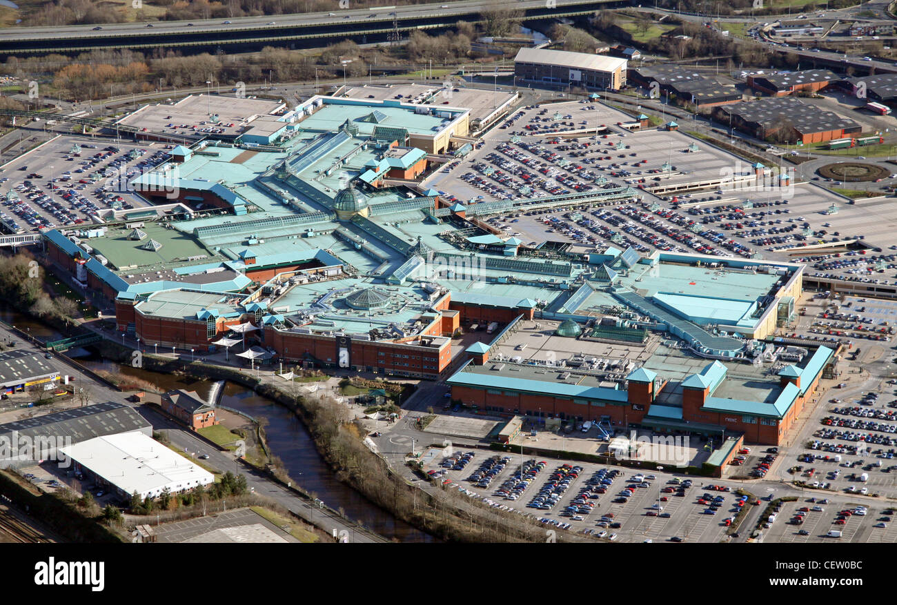 Immagine aerea di Meadowhall Shopping Centre, Sheffield Foto Stock