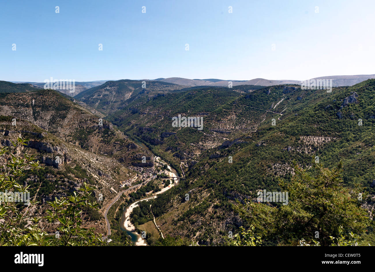 Gorges du Tarn come si vede dal Roc du Serre Foto Stock