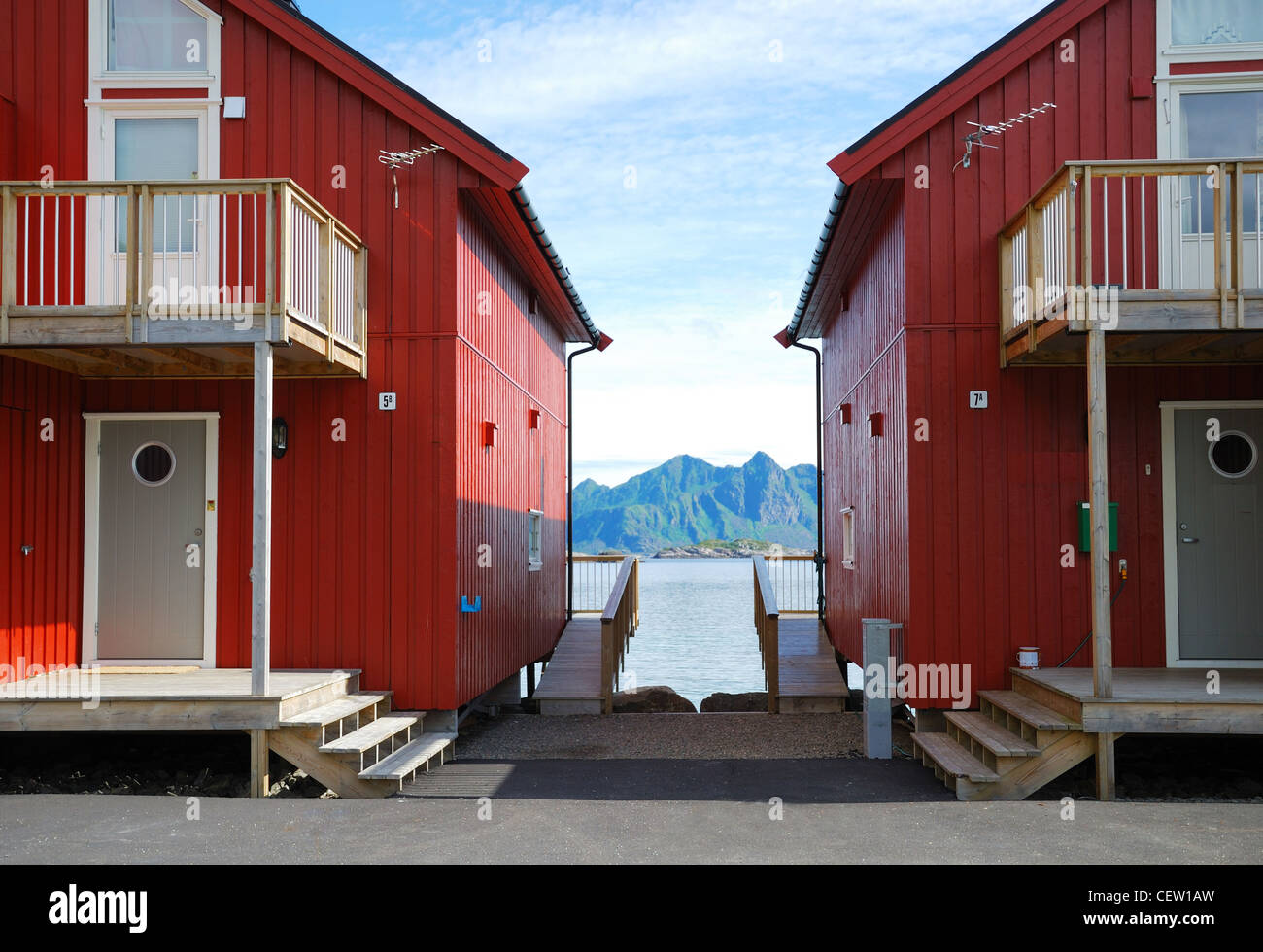 Camping delle isole Lofoten. Foto Stock