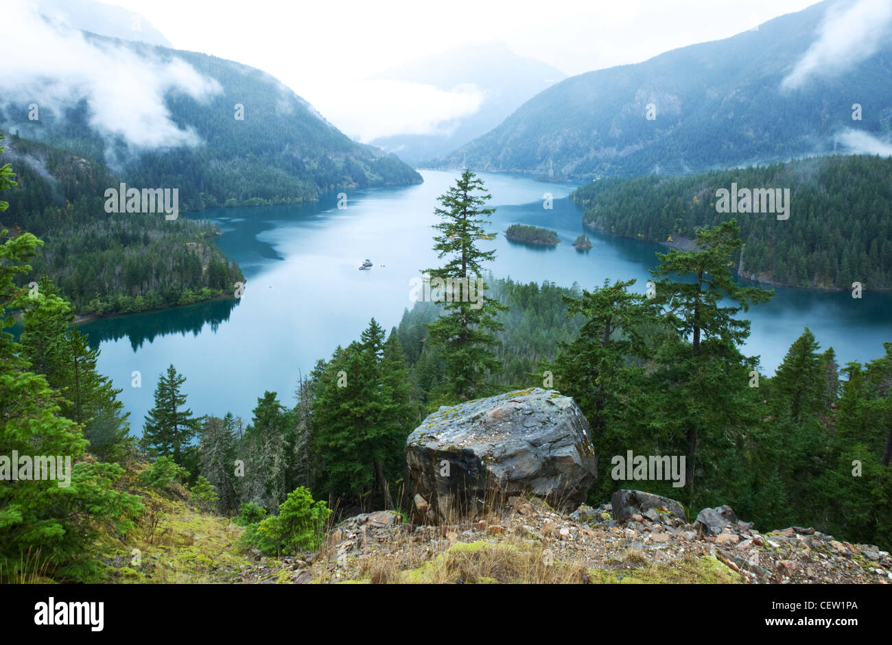 Diabolo Lake, il Parco Nazionale delle Cascate, Washington, Stati Uniti d'America Foto Stock