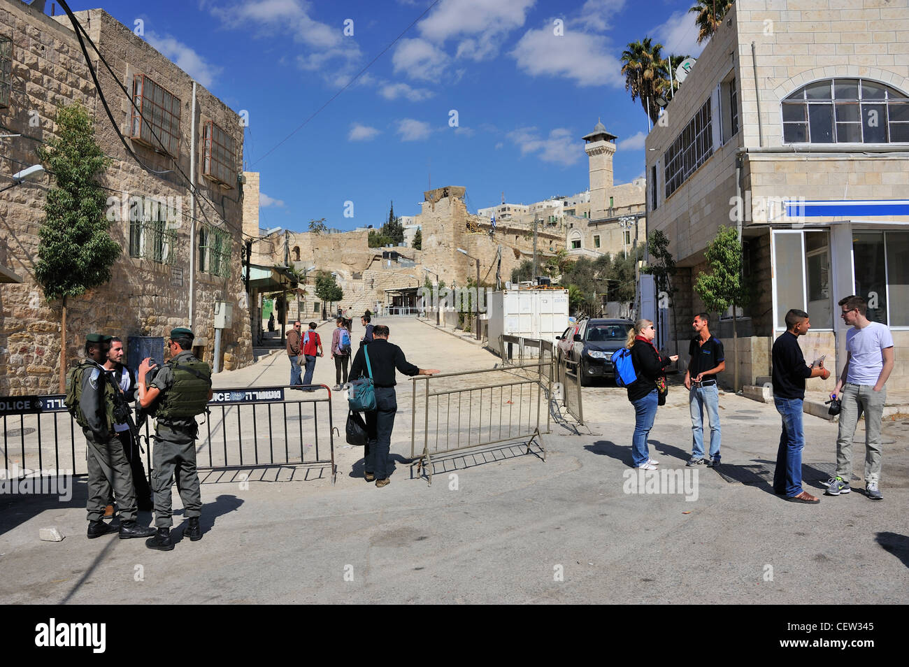 Una foto di strada a Hebron fuori le tombe dei patriarchi caverna di Macpela Foto Stock
