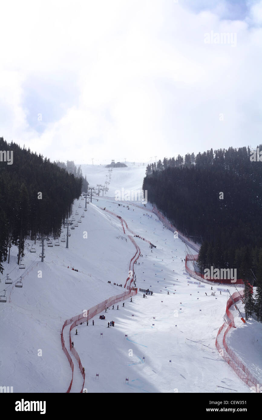 18 Febbraio 2012 - Alberto Tomba di sci a Bansko, Bulgaria su Bansko Ski World Cup Foto Stock