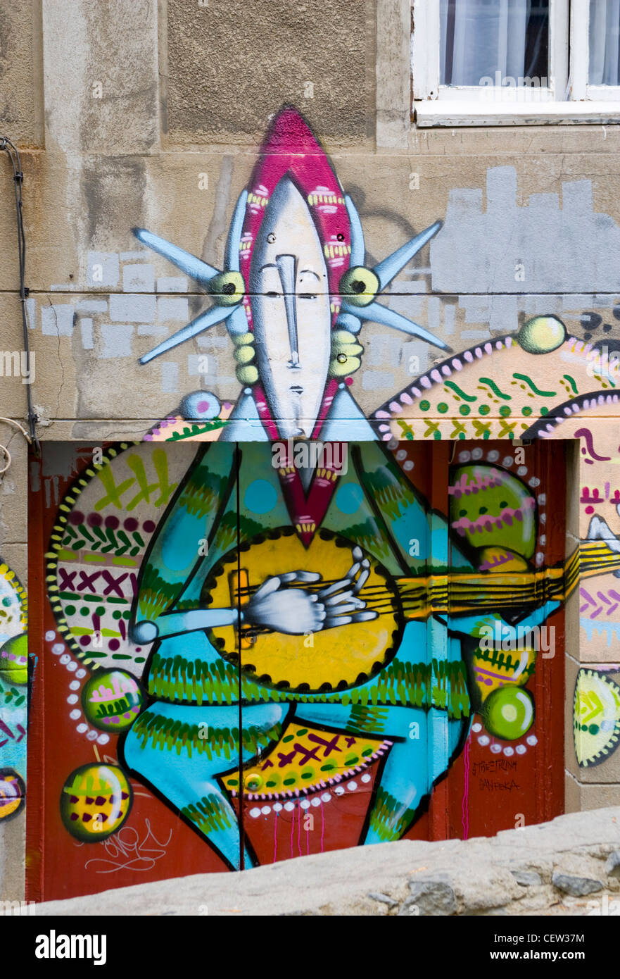ValparaIso, in Cile. Sud America. Murale. Cerro ConcepcIon. (L'utilizzo editoriale Solo) Foto Stock