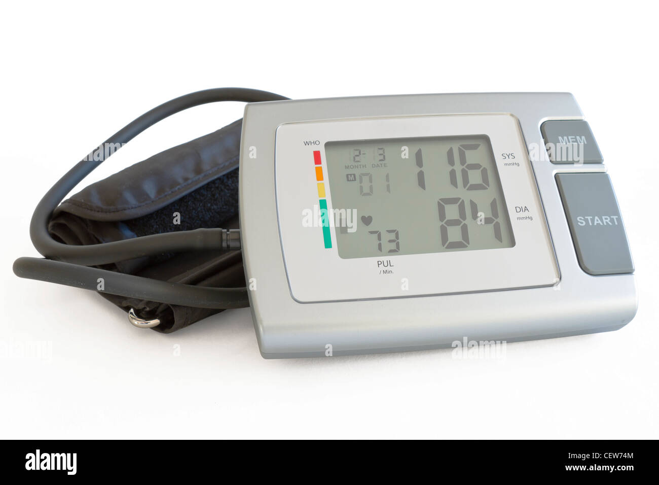 Assistenza sanitaria Il monitoraggio della pressione sanguigna Foto Stock