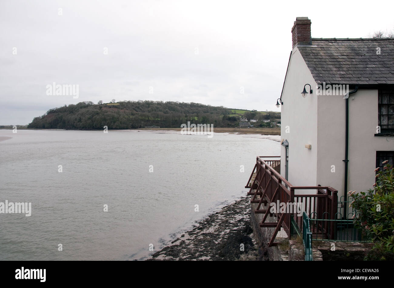 Il Dylan Thomas Boathouse, Laugharne Wales UK Foto Stock