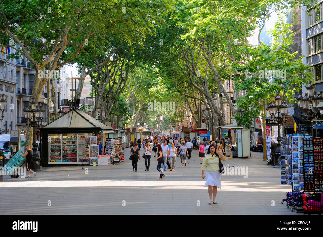 Las Ramblas di Barcellona Europa Spagna Catalogna Foto Stock