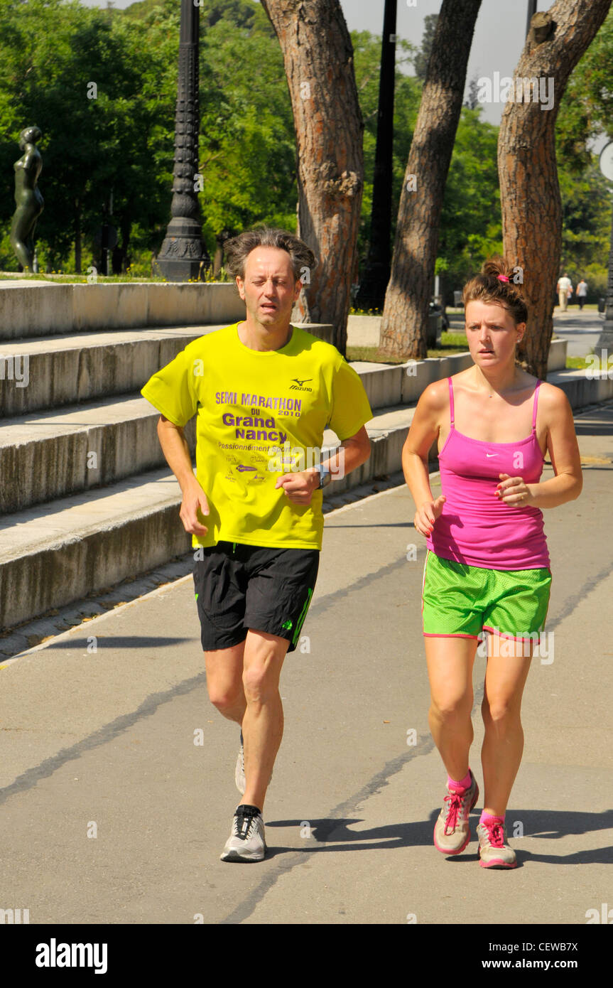 Per gli amanti del jogging Barcellona Spagna Europa Catalogna Foto Stock