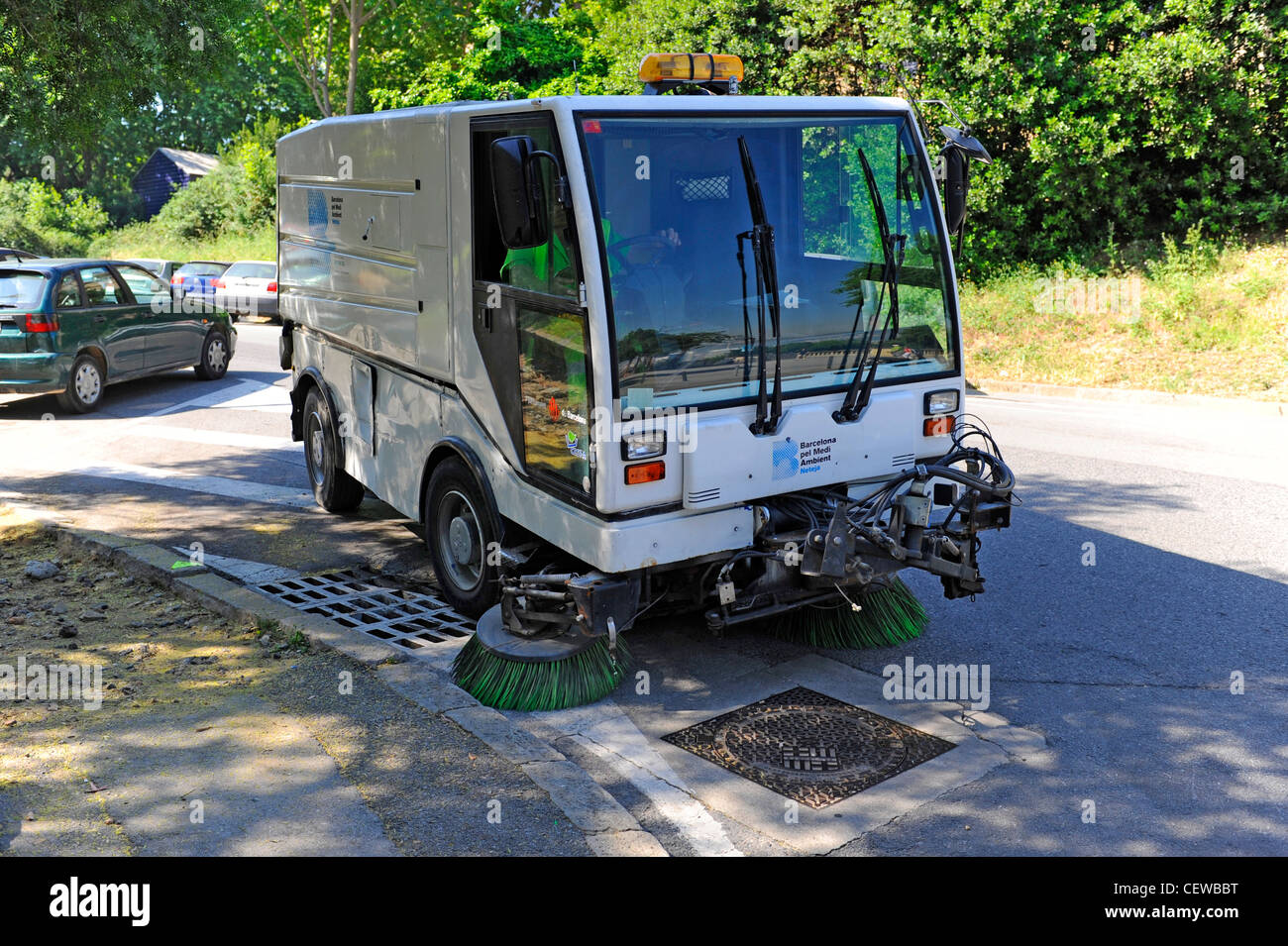 Spazzatrice Barcellona Spagna Europa Catalogna Foto Stock