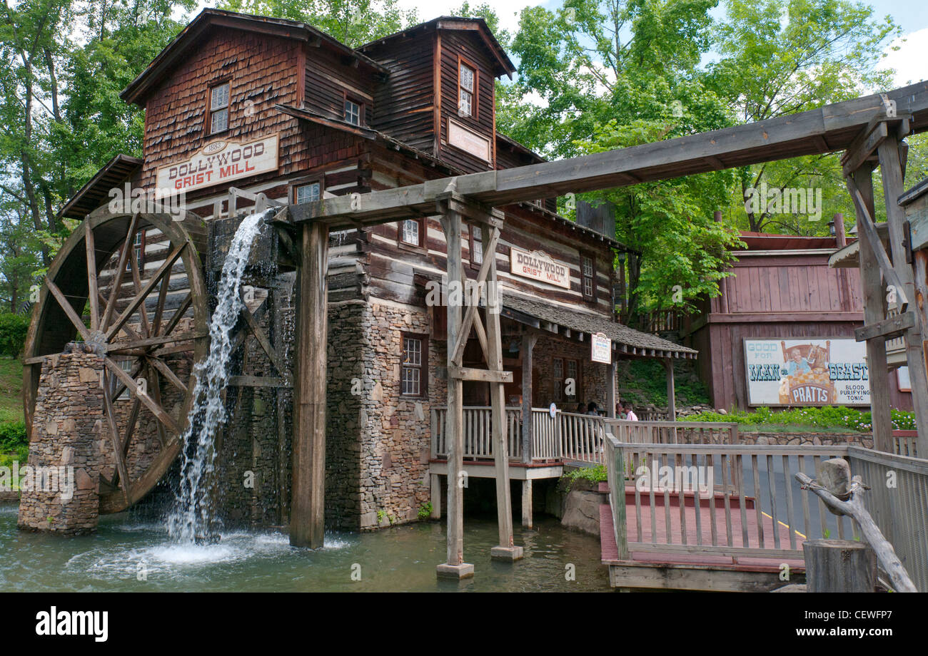 Tennessee, Pigeon Forge, Dollywood, Grist Mill. Foto Stock