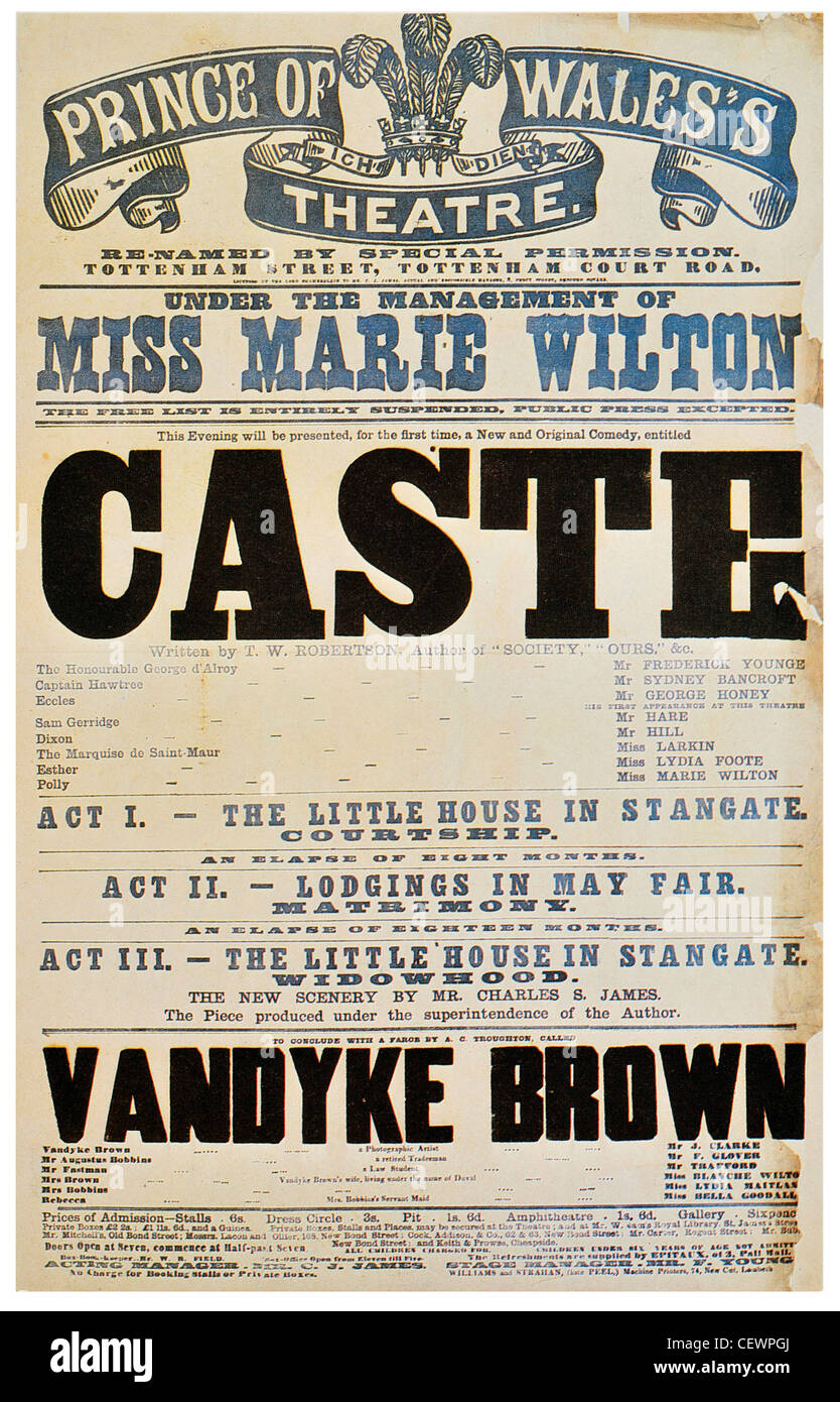 1861 casta al Prince of Wales Theatre Foto Stock