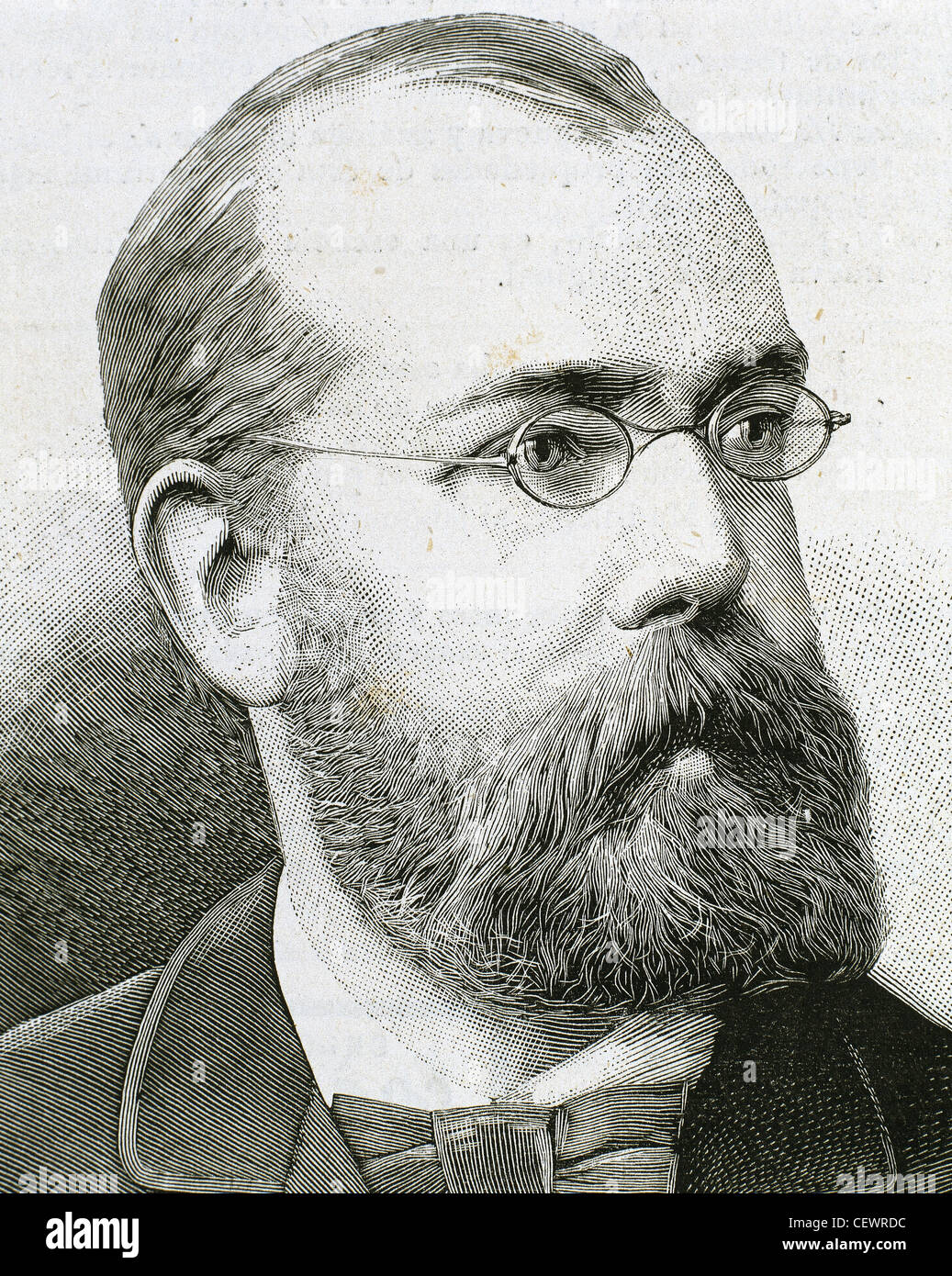Robert Koch (1843-1910). Medico tedesco. Incisione. Foto Stock