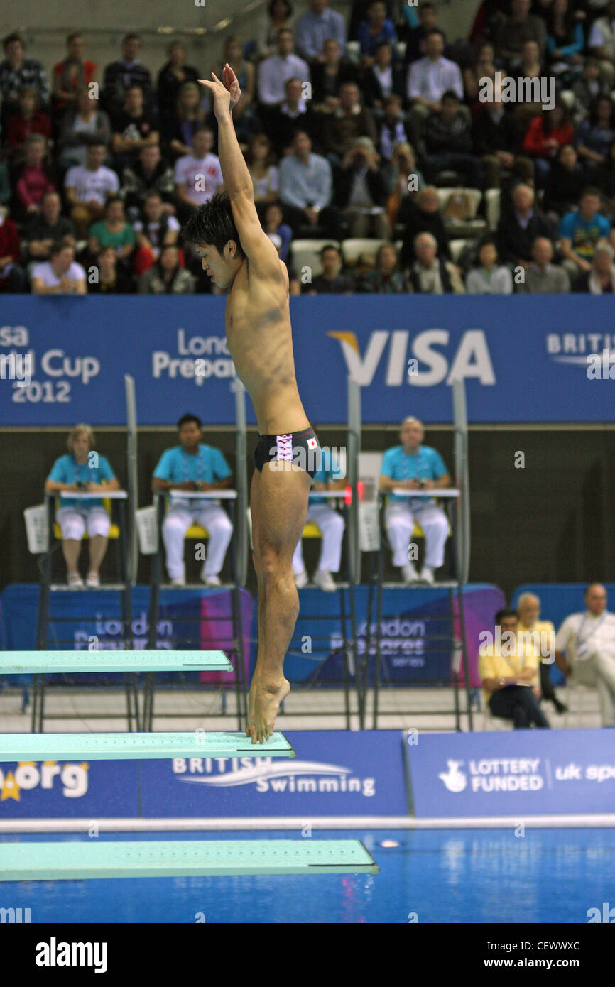 Sho Sakai (JPN) nei singoli 3m Springboard al diciottesimo FINA Visa Diving World Cup 2012 al Aquatics Centre. Foto Stock