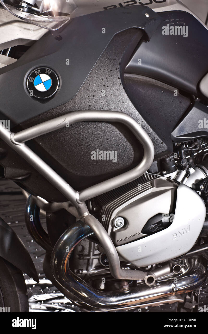 BMW Moto da vicino con il logo Foto Stock