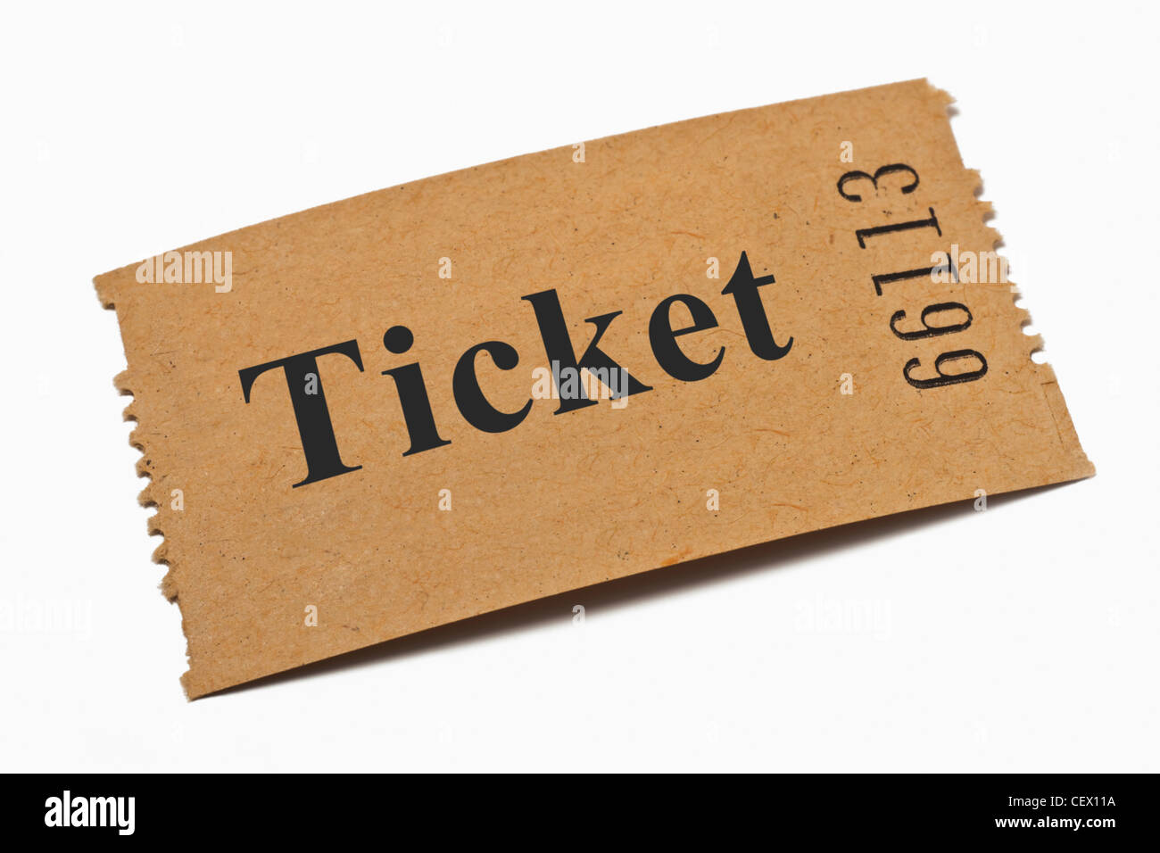 Detailansicht einer Karte aus Papier mit der Aufschrift Ticket | Dettaglio foto di una scheda di carta con la scritta ticket Foto Stock