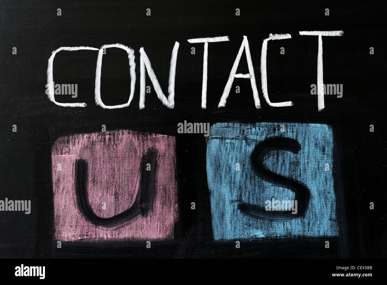 Chalk disegno - Contattaci Foto Stock
