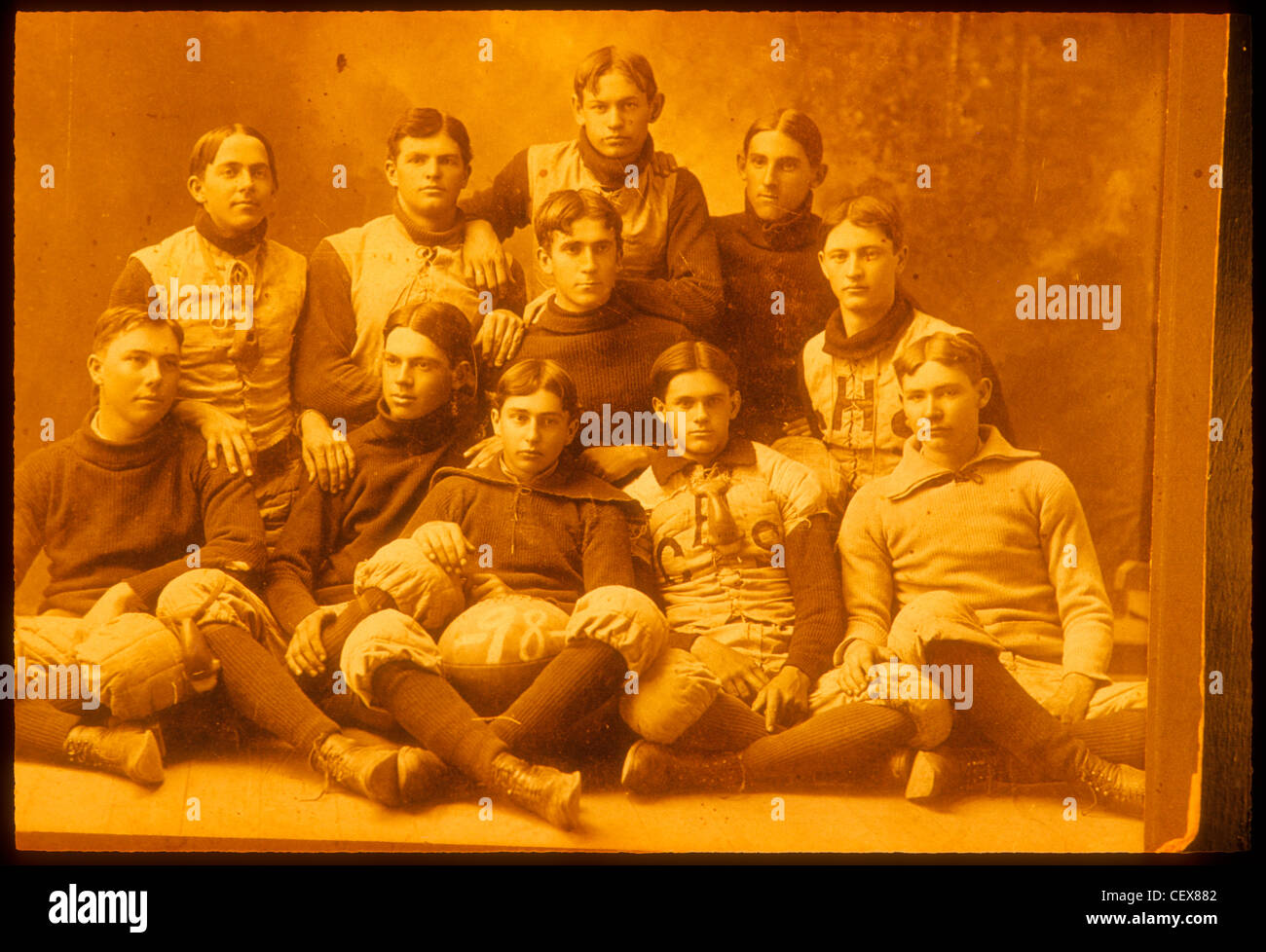 Membri del Citrus High School football team in posa per ritratto 1898 nella California meridionale la los angeles sports Foto Stock