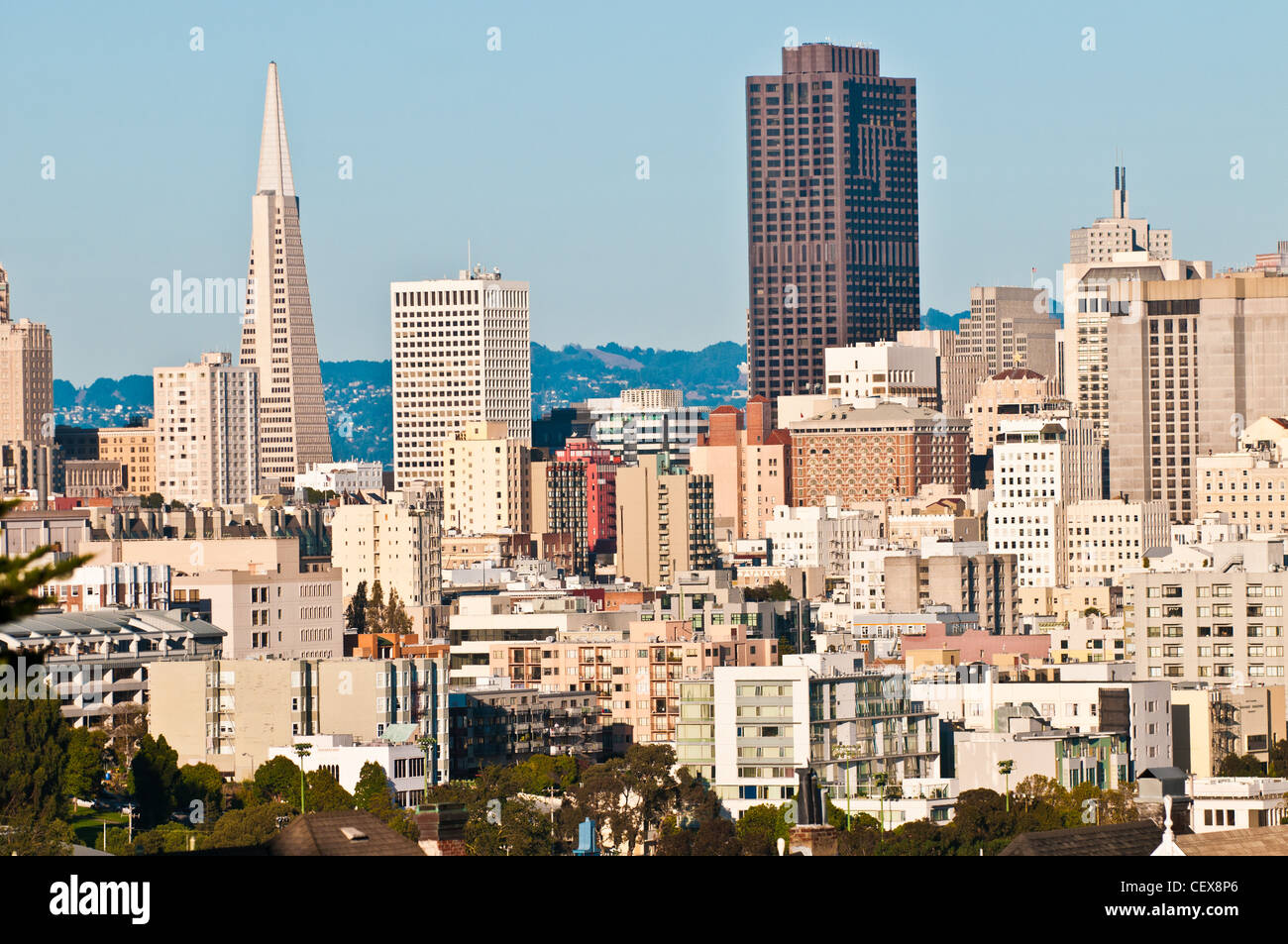 La città di San Francisco skyline di San Francisco, California, Stati Uniti d'America Foto Stock