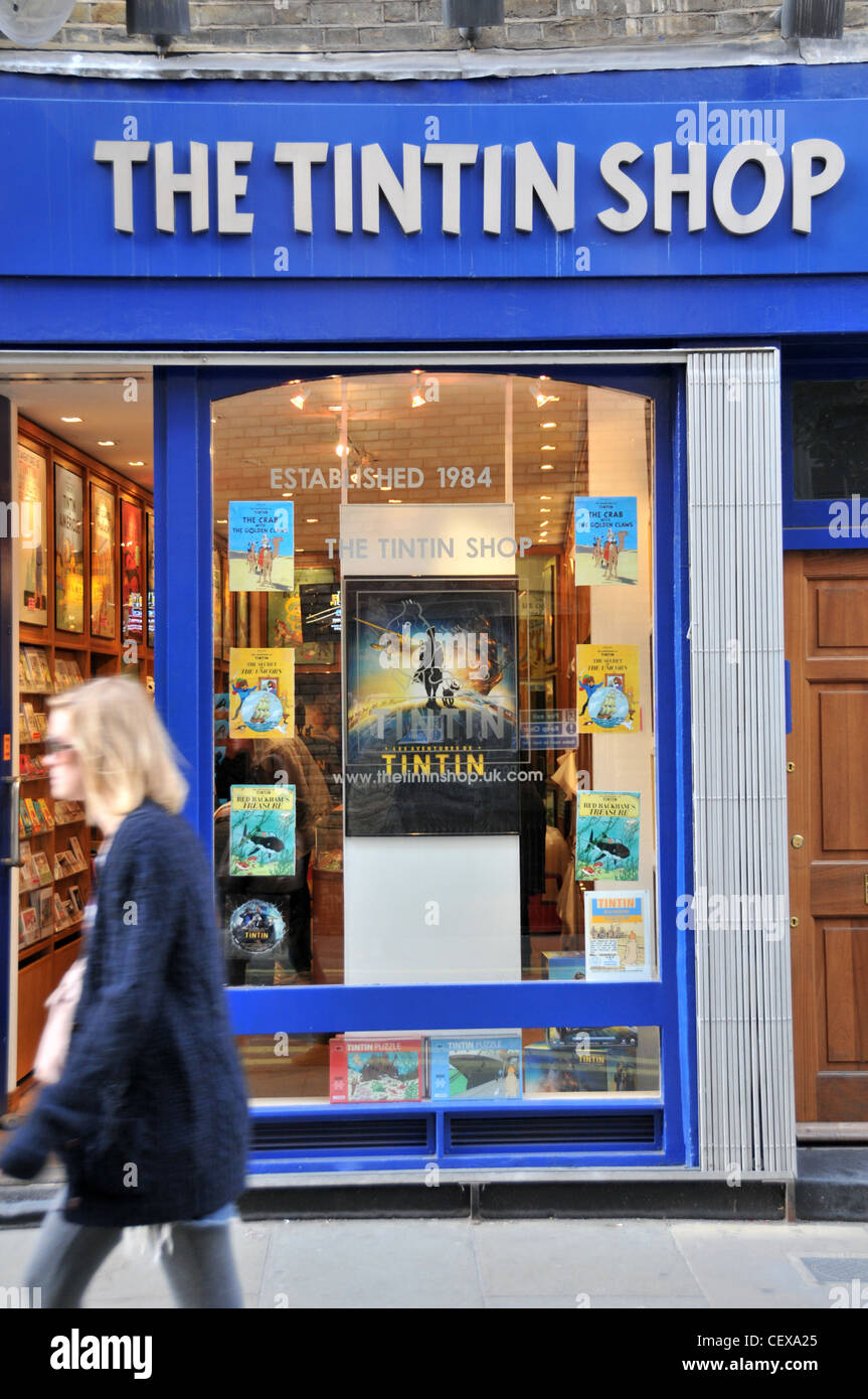 Tintin shop floral street Covent Garden Londra Herge fumetto Foto Stock