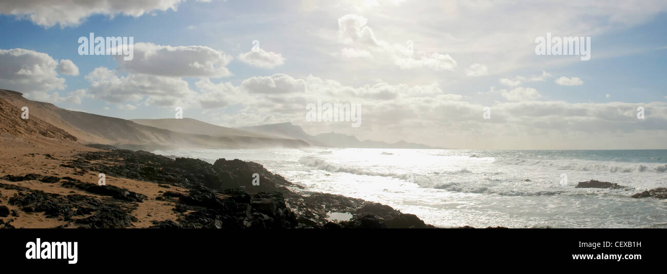 Fuerteventura vista panoramica della spiaggia Foto Stock