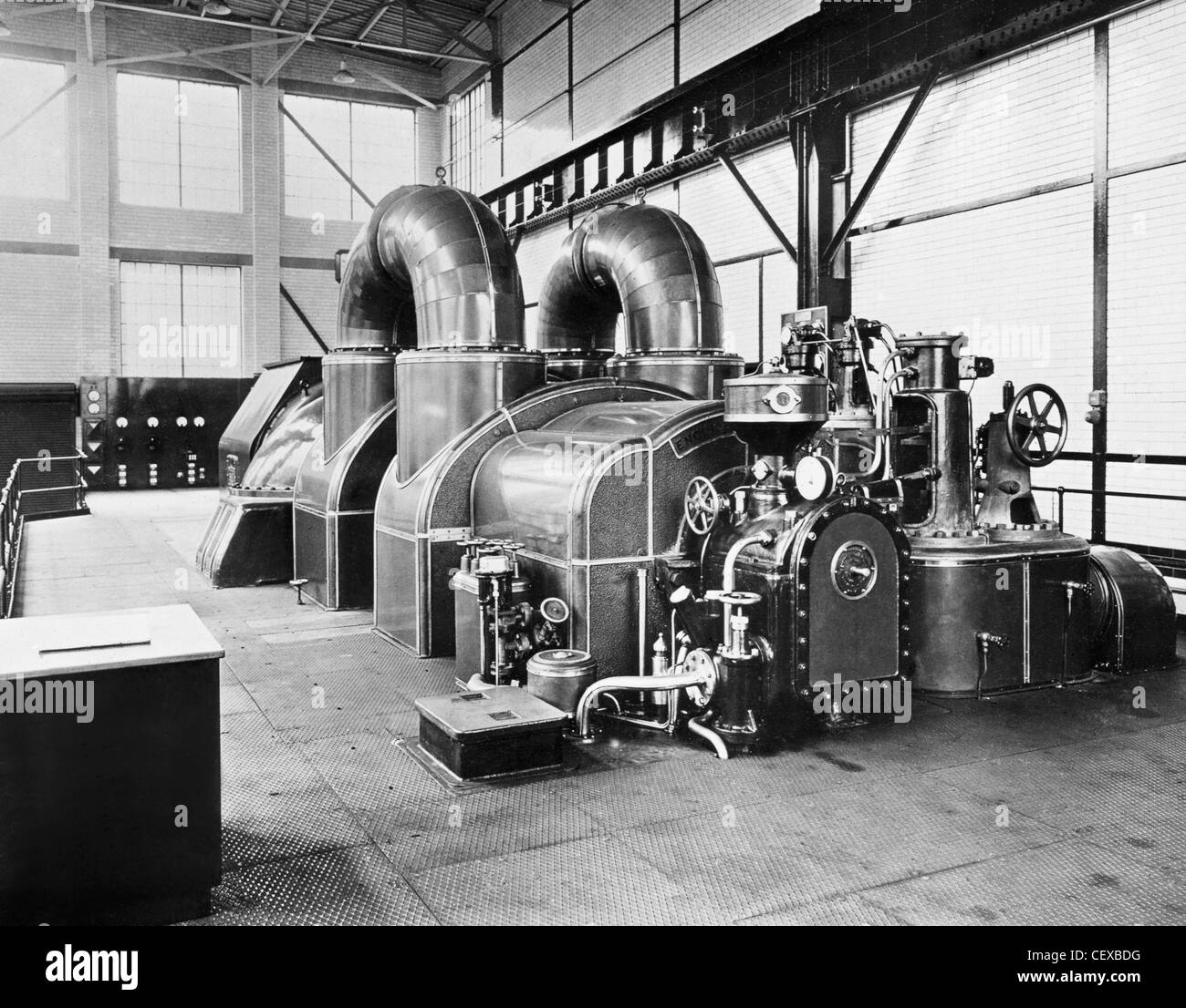 La turbina a vapore da motore elettrico in inglese Foto Stock