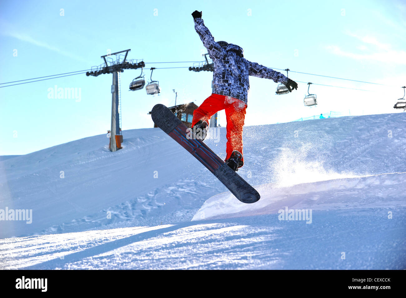 Snowboard park a Livigno, Sondrio Foto Stock