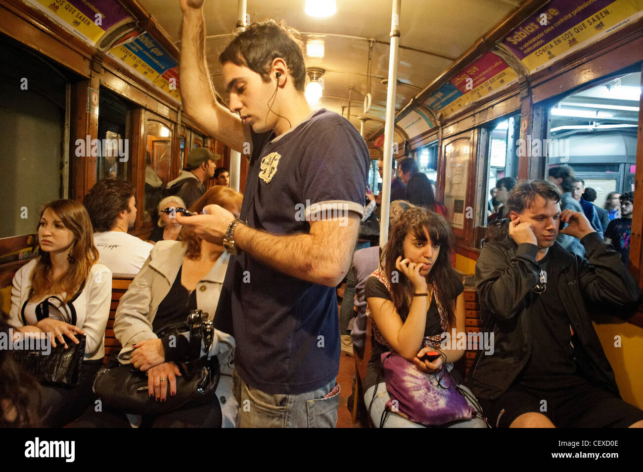 Vecchio e storico treno Metro dal 1913, Buenos Aires, Argentina Foto Stock