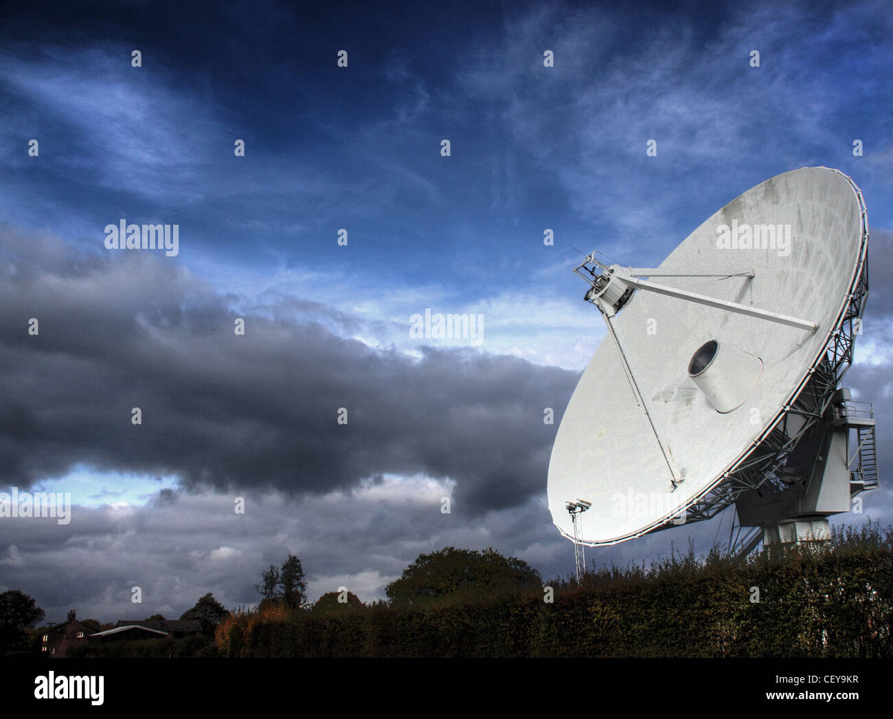 Il Plumley Radio Telescope, vicino a Northwich, Cheshire, North West England, Regno Unito Foto Stock
