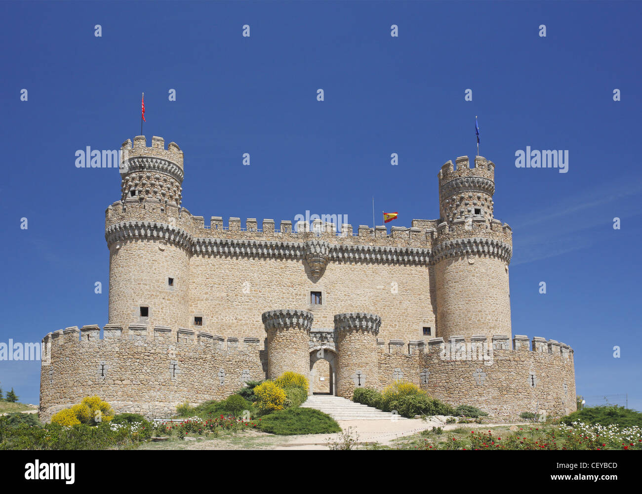 Castillo de Manzanares el Real, il Castello di Manzanares el Real, Spagna Foto Stock