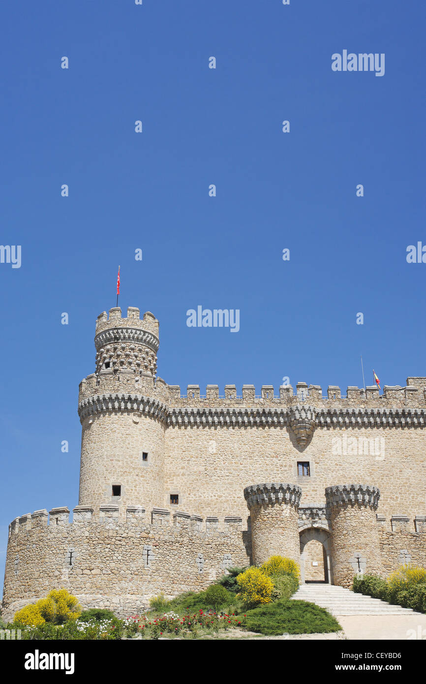 Castillo de Manzanares el Real, il Castello di Manzanares el Real, Spagna Foto Stock