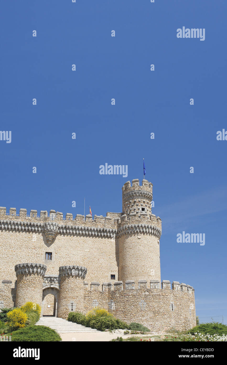 Castillo de Manzanares el Real, il Castello di Manzanares el Real, Spagna Foto Stock