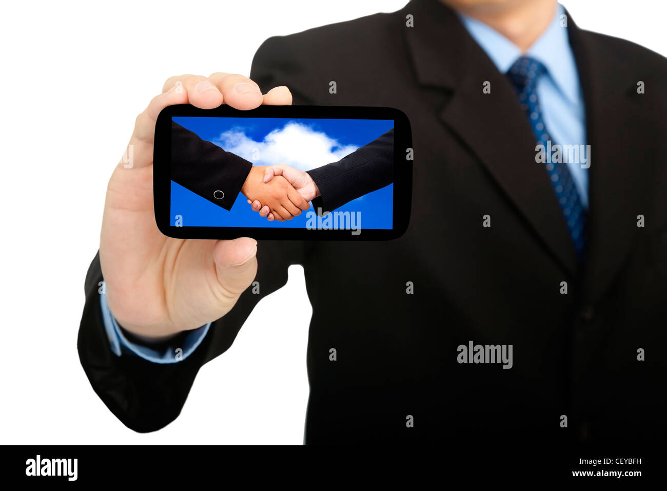 Il cloud computing e il successo nel business smart phone Foto Stock