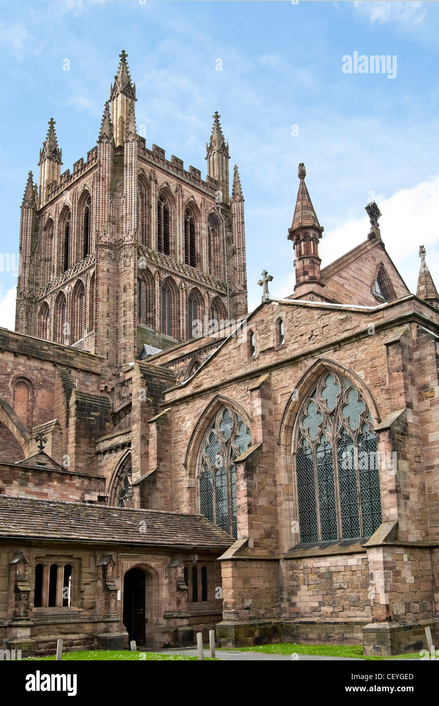 La Cattedrale di Hereford, Herefordshire, Inghilterra, risale al 1079 Foto Stock