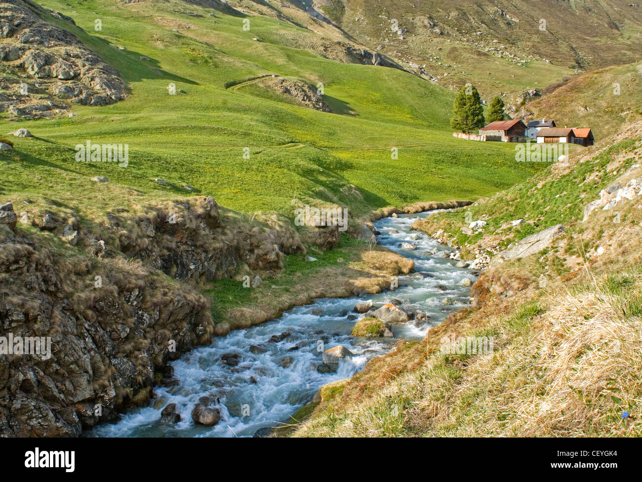 Paesaggio di montagna al Passo Julier, Engadin, Svizzera. Foto Stock