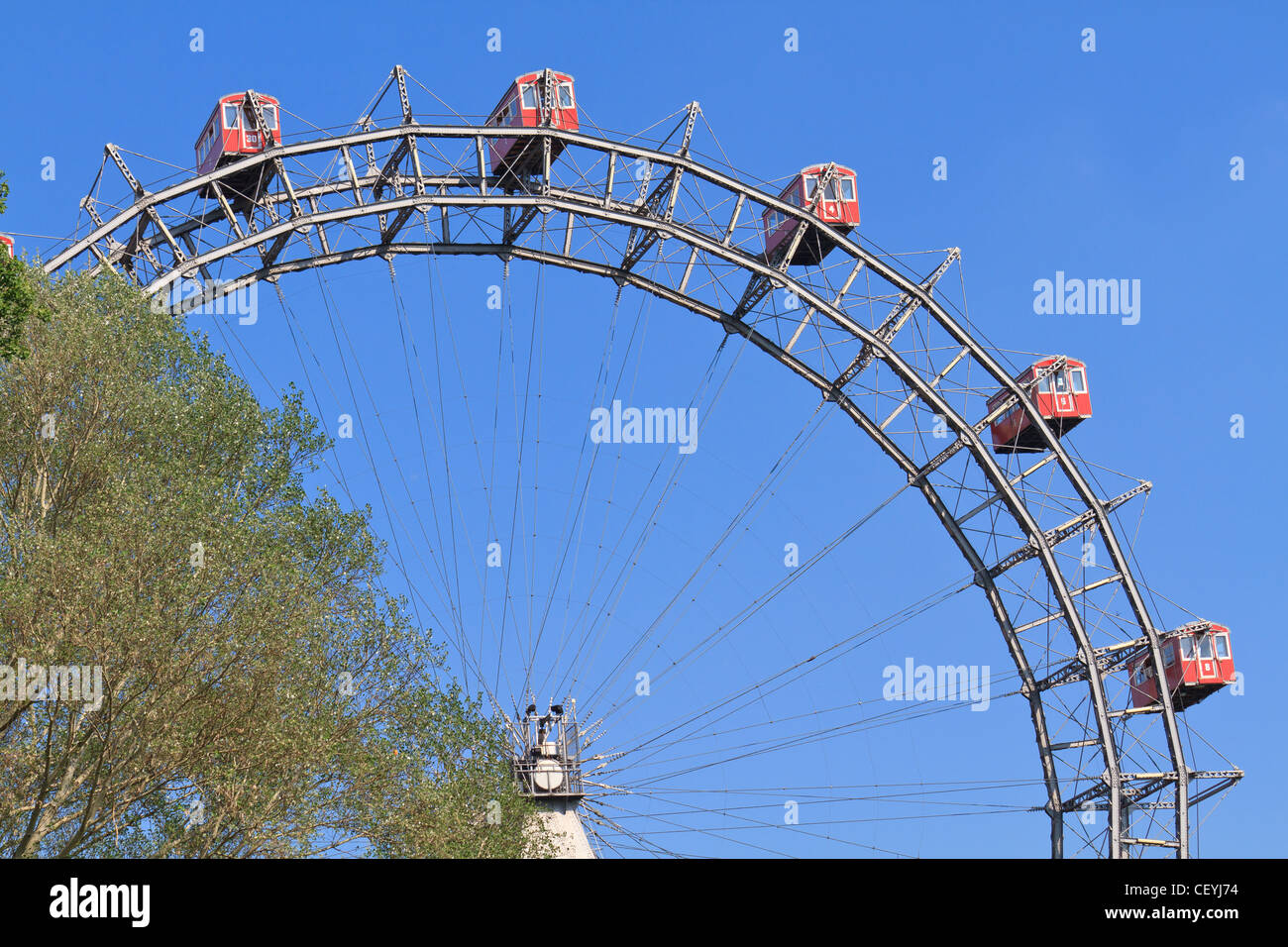 Vienna Giant Ferries Wheel (Riesenrad) nel Prater di Vienna, Austria Foto Stock