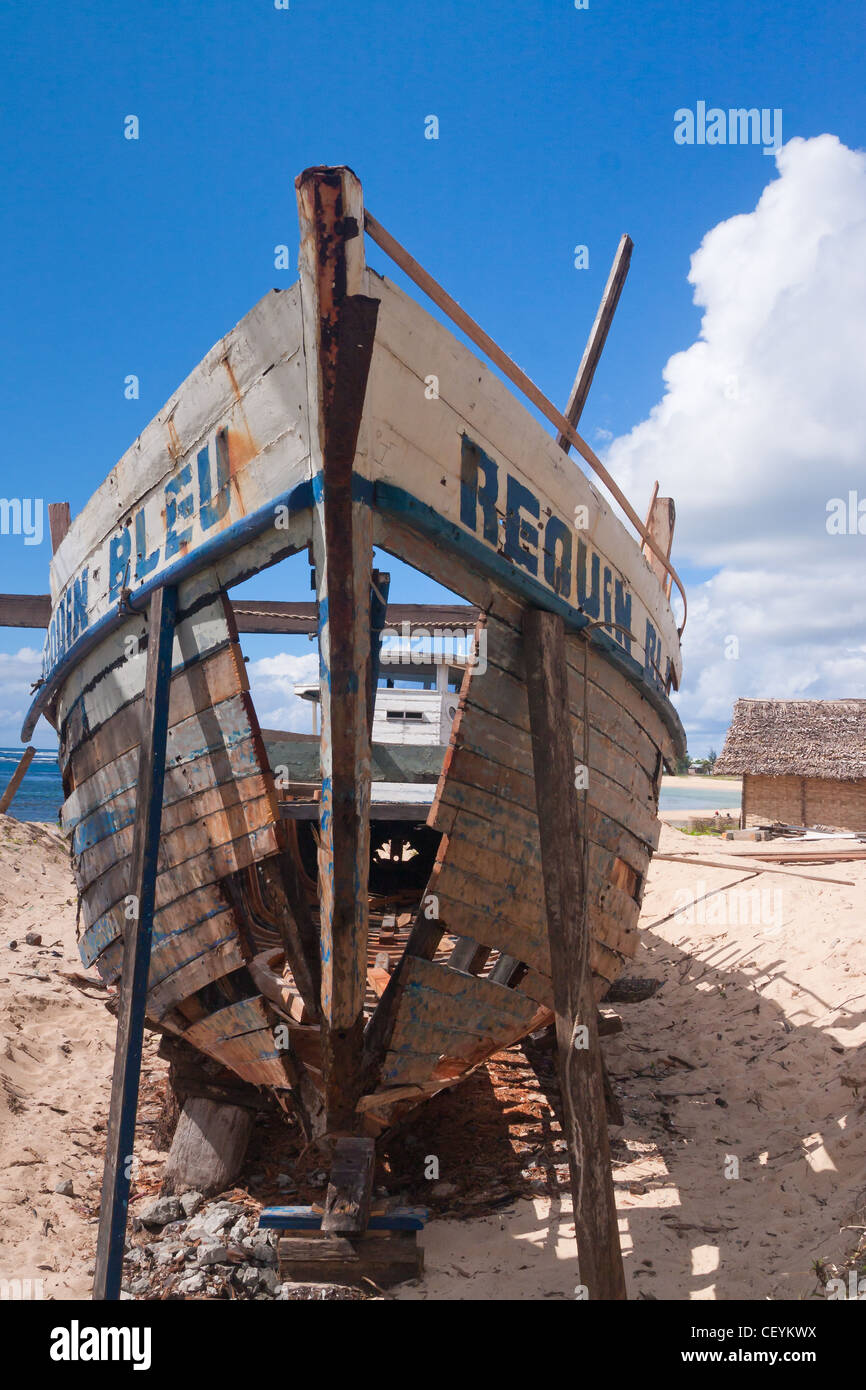 Il cantiere navale di Antalaha, est del Madagascar Foto Stock