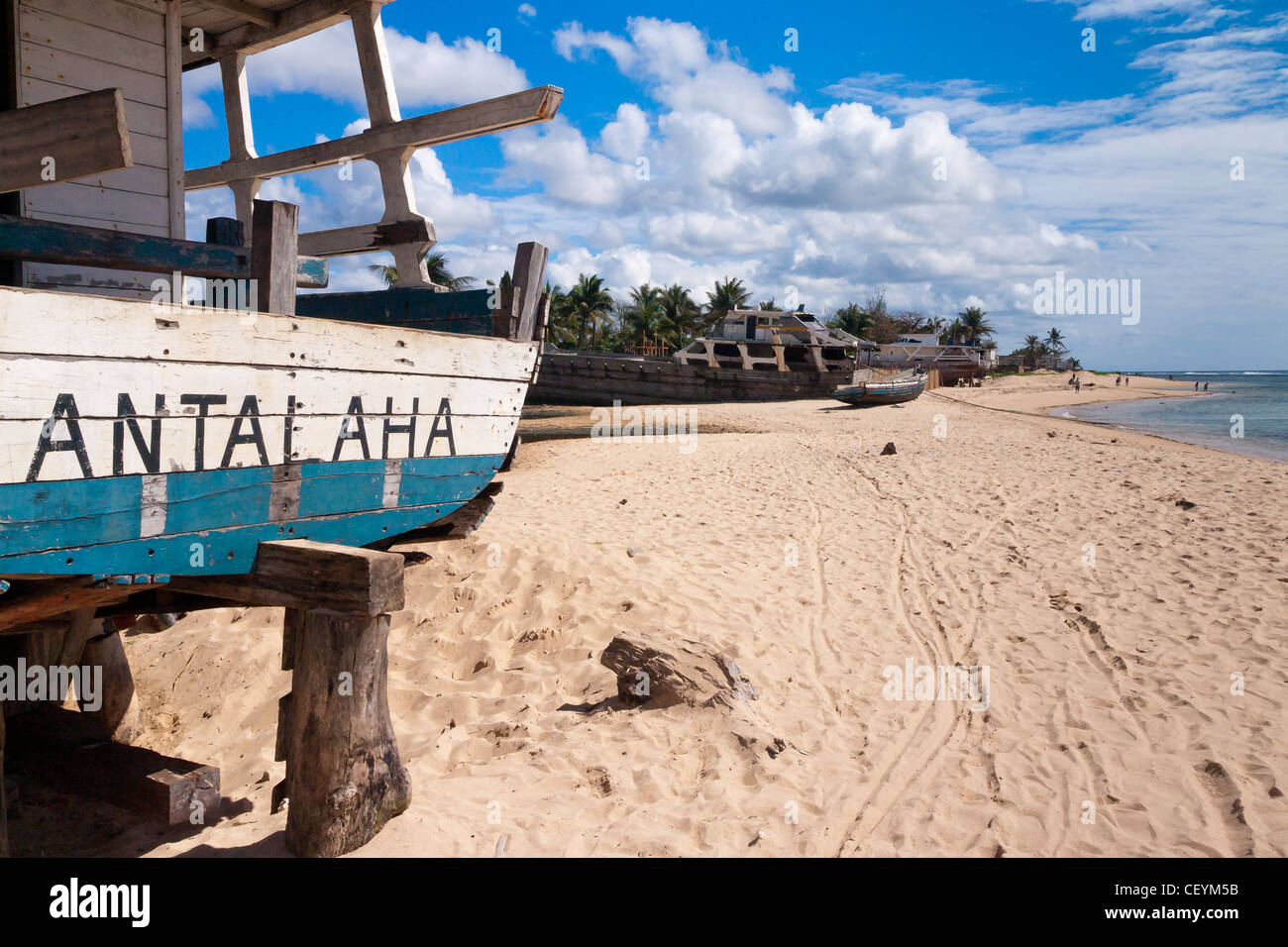 Il cantiere navale di Antalaha, est del Madagascar Foto Stock