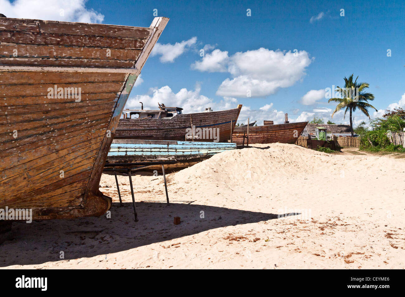 Il cantiere navale di Antalaha, est del Madagascar Foto Stock