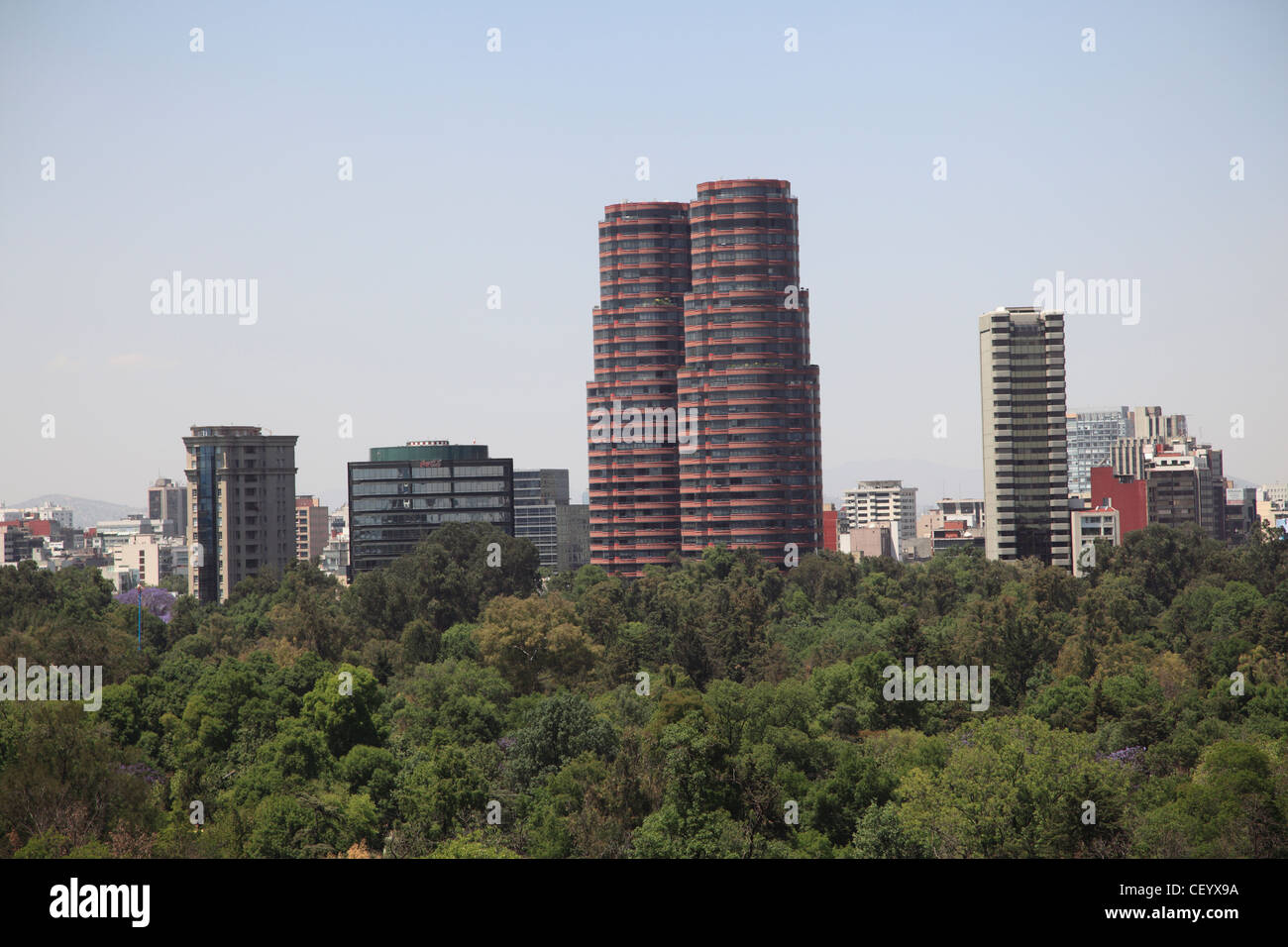 Polanco, Skyline, Parco Chapultepec Chapultepec, Città del Messico, Messico Foto Stock