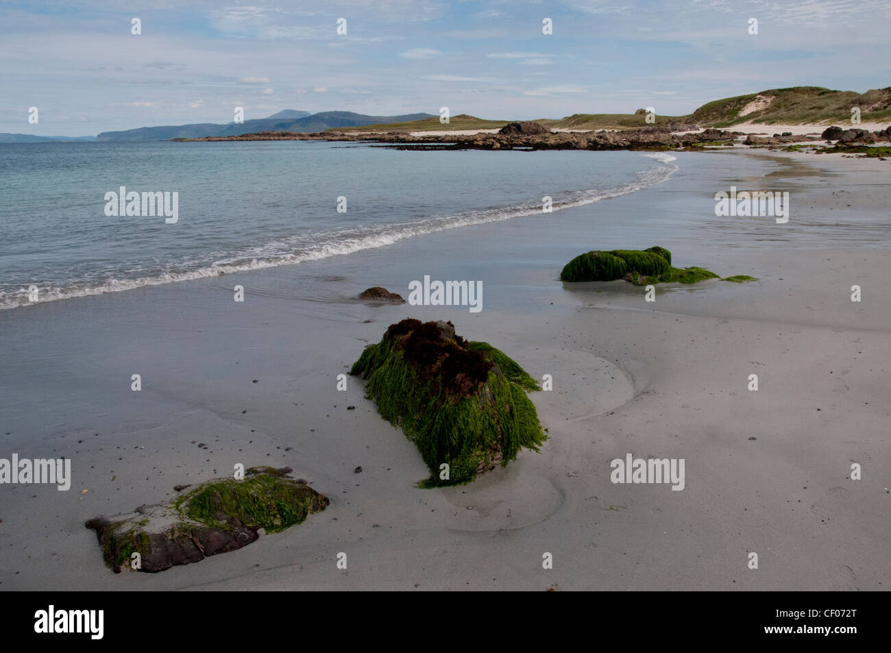 Un paesaggio di North Shore beach iona al largo della costa occidentale della Scozia Foto Stock