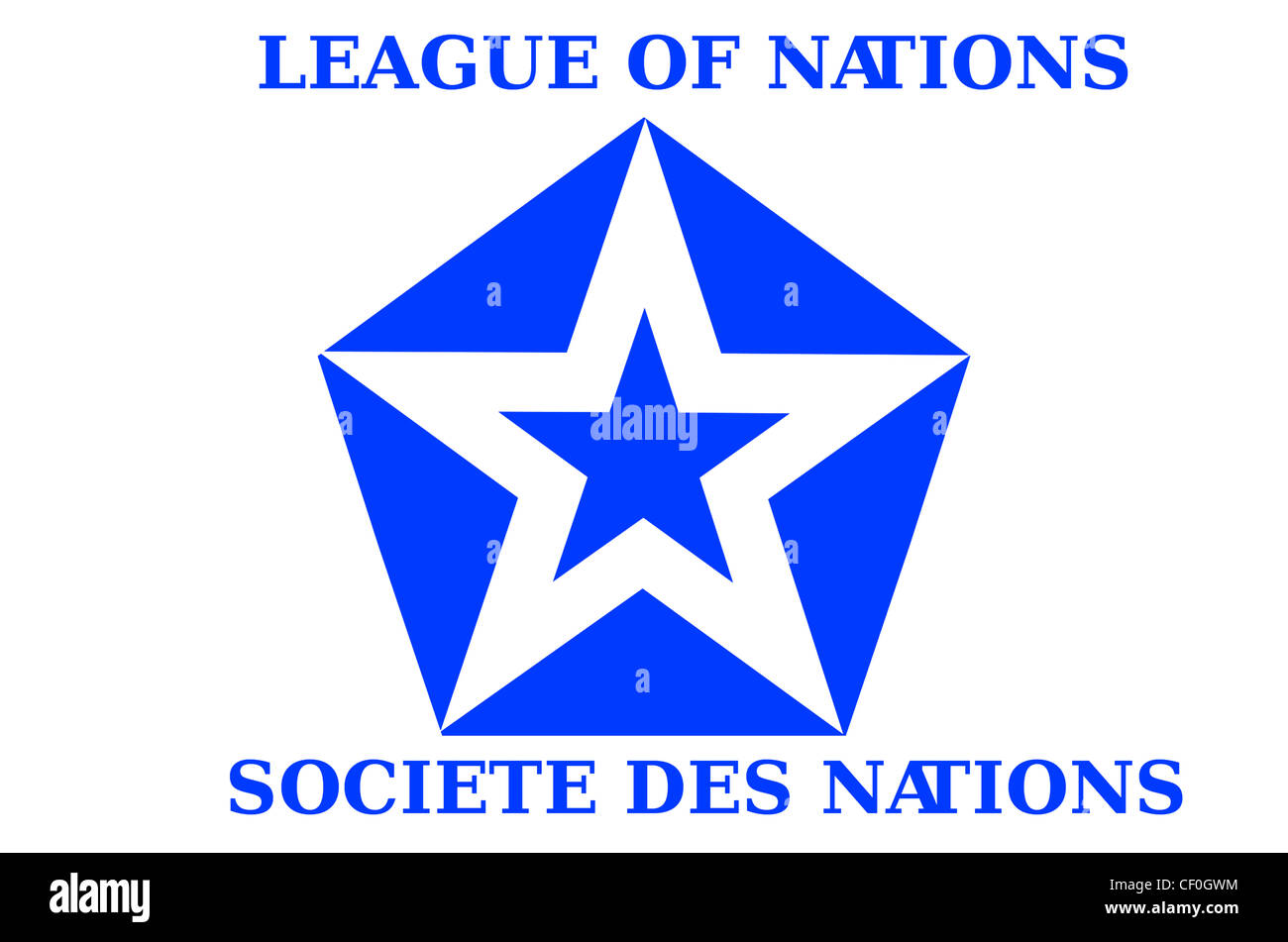 Logo della Lega delle Nazioni con sede a Ginevra. Foto Stock