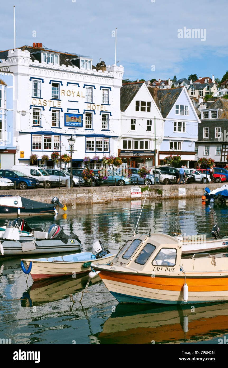 Vista del Dartmouth harbourside, Devon, Inghilterra. Foto Stock