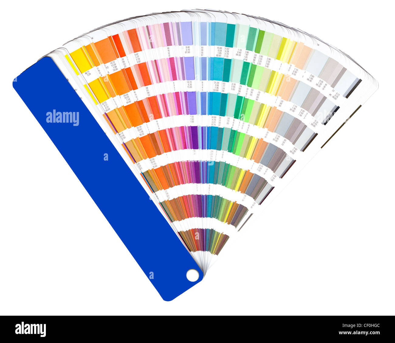 Aprire la guida di colore swatch su bianco Foto Stock