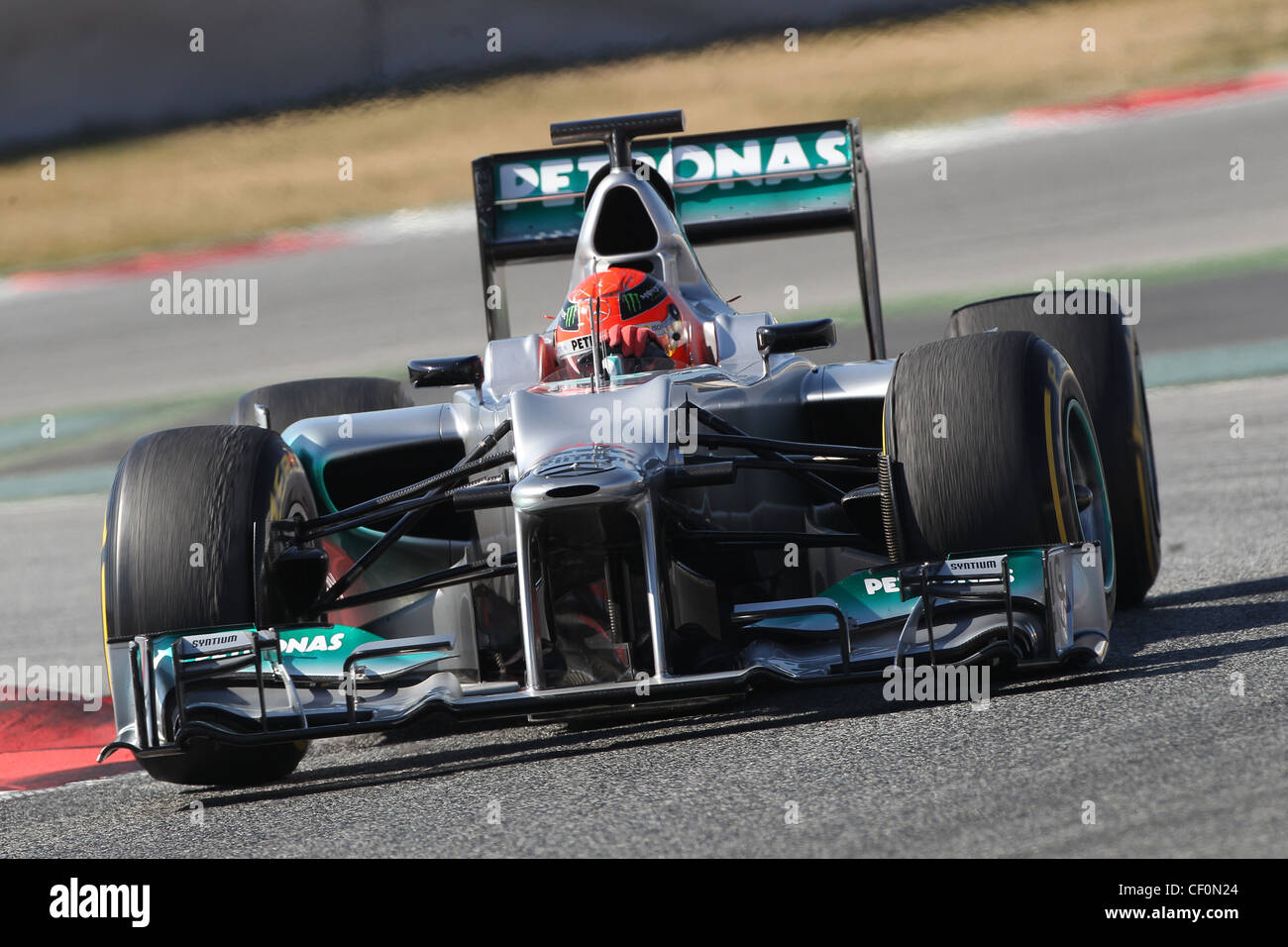 © Simone Rosa/Semedia 23-02-2010 Barcellona (Esp) Test di F1 - vetture nella foto: Michael Schumacher - Merdedes Gp Petronas Foto Stock