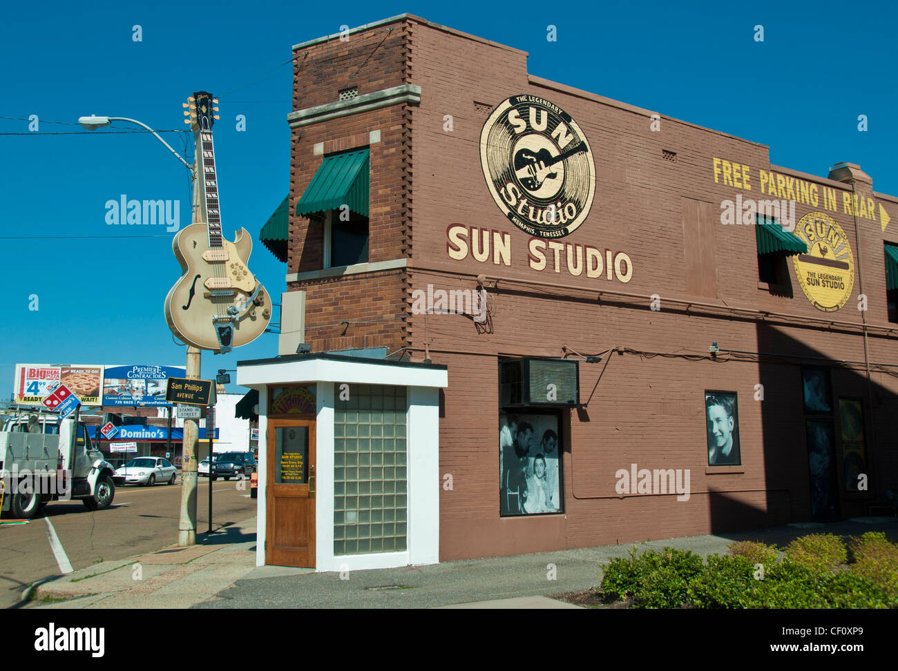 Esterno del vecchio Sun Studio a Memphis, Tennessee dove Elvis Presley registrato le sue prime canzoni Foto Stock
