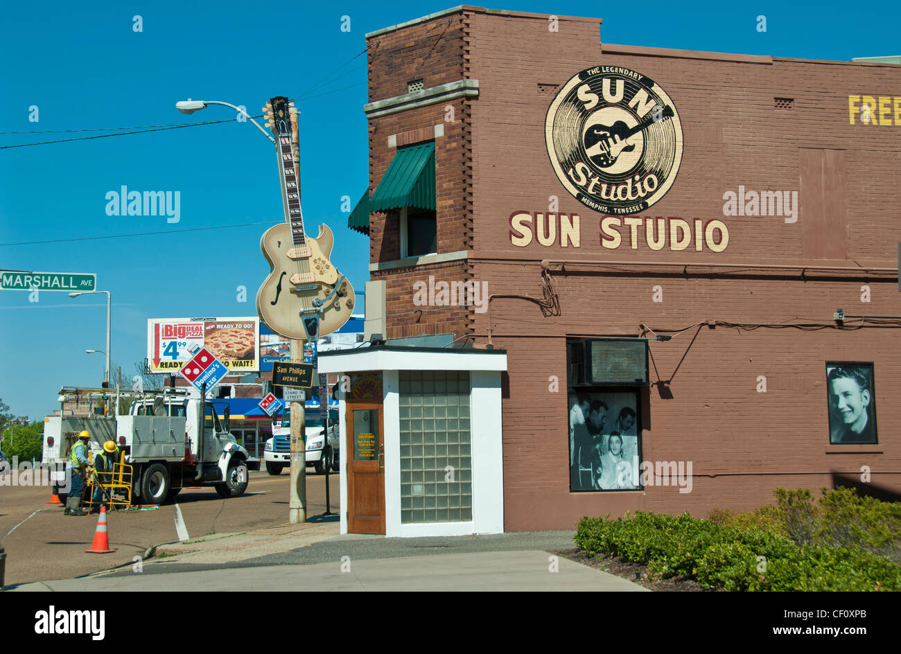 Esterno del vecchio Sun Studio a Memphis, Tennessee dove Elvis Presley registrato le sue prime canzoni Foto Stock