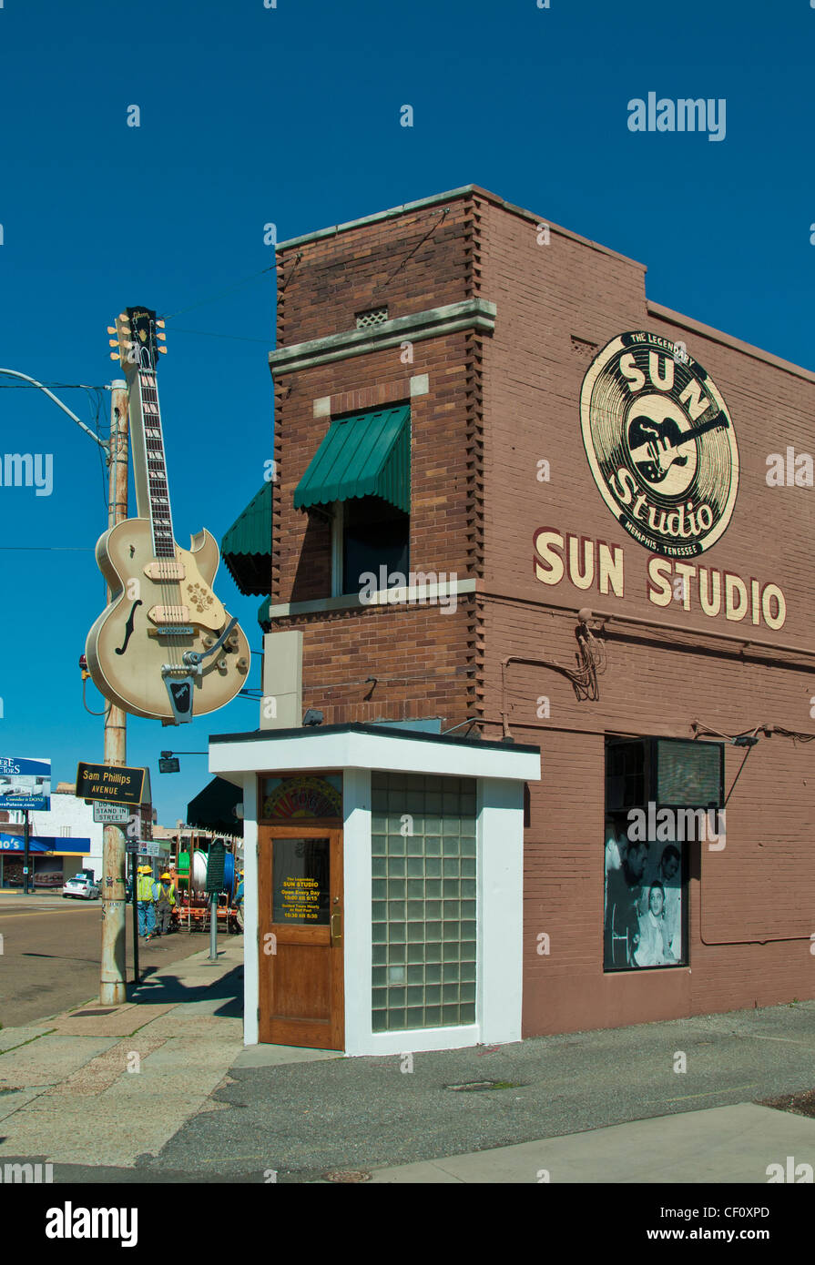 Esterno del vecchio Sun Studio a Memphis, Tennessee dove Elvis Presley registrato le sue prime canzoni Foto Stock