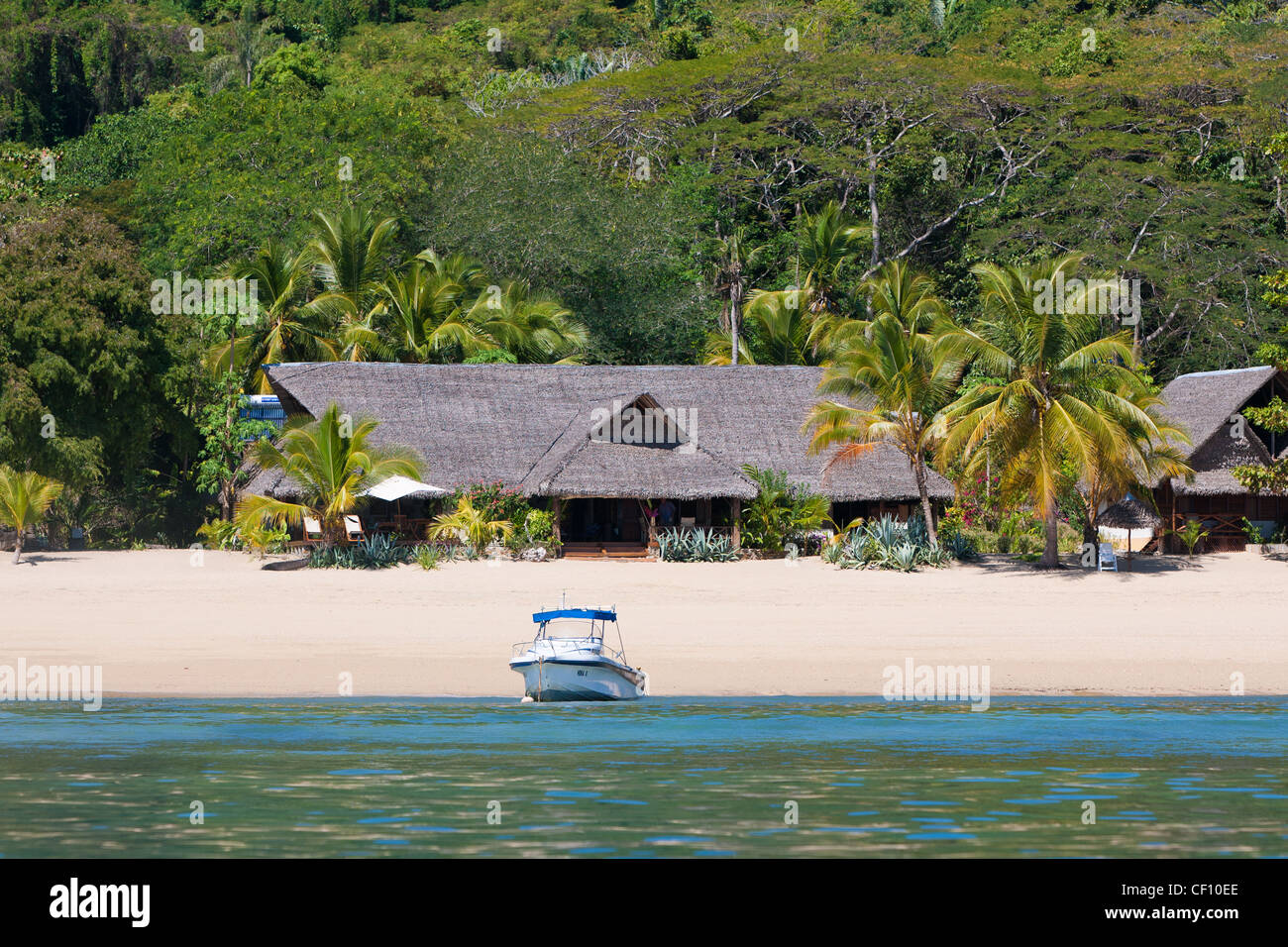 Tropical Hotel sulla spiaggia di Ankify, Madagascar Foto Stock