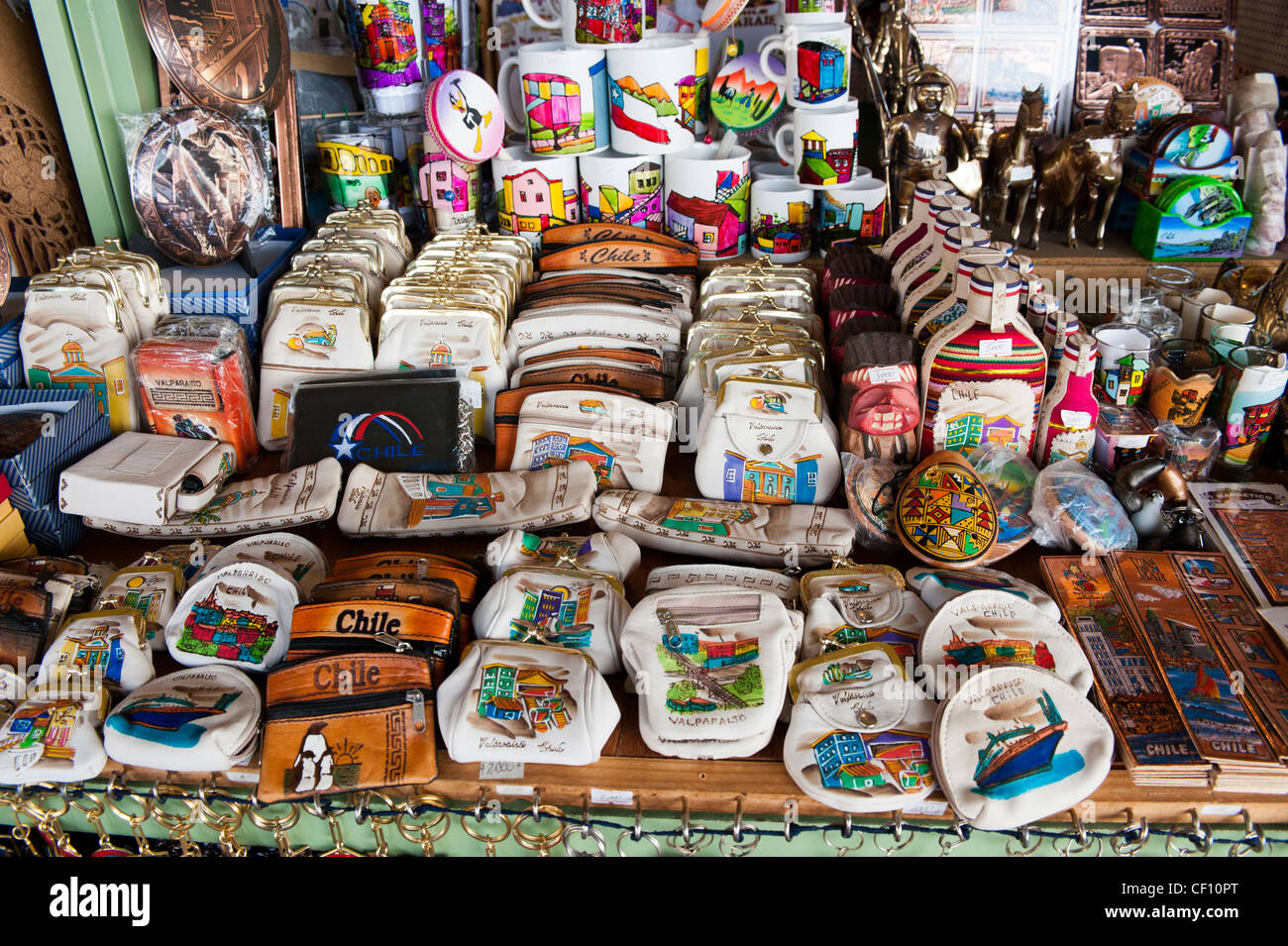 Negozio di souvenir, Valparaiso, Cile. Foto Stock