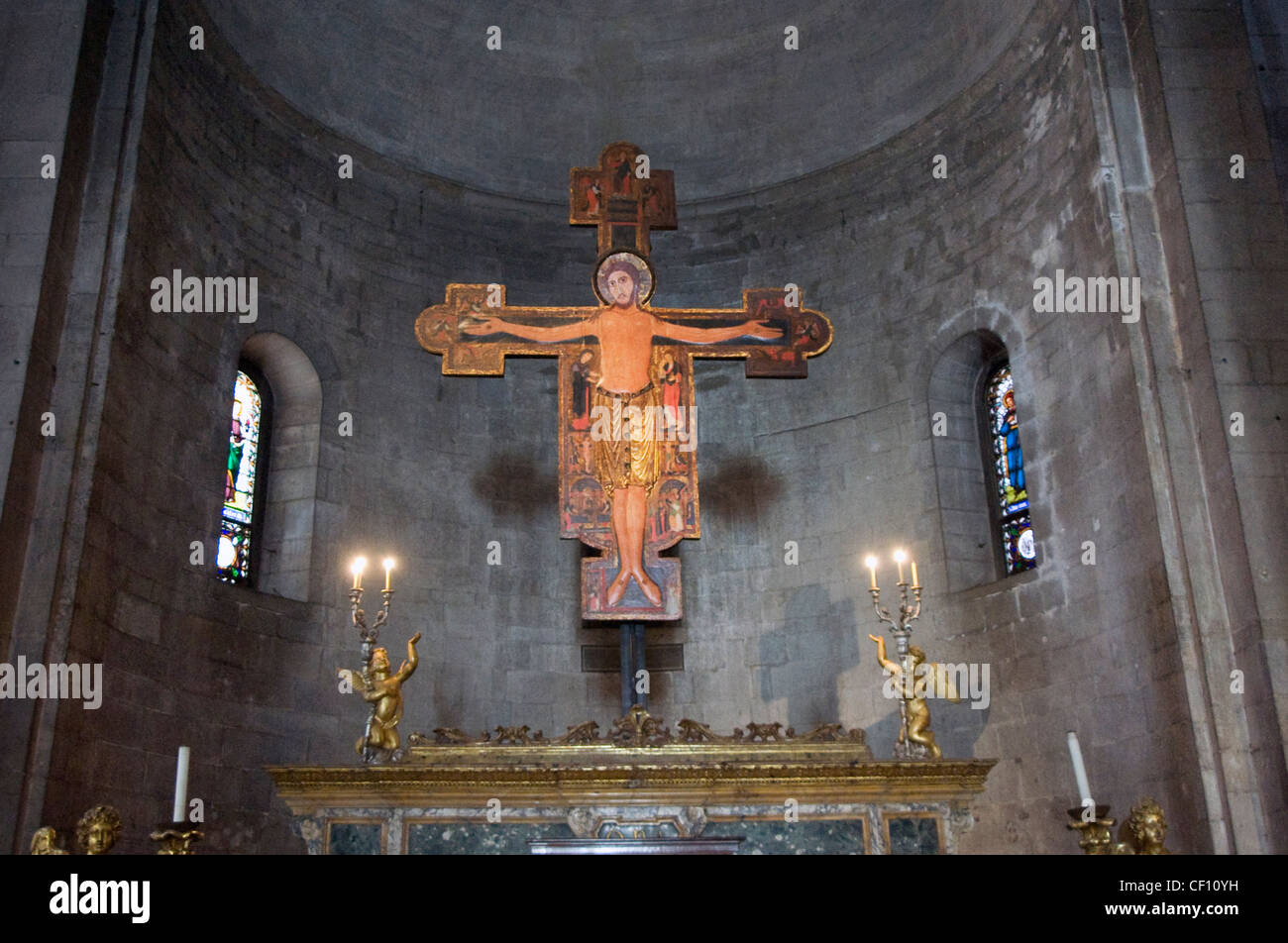 Interno della chiesa di San Michele in Foro a Lucca, Italia Foto Stock